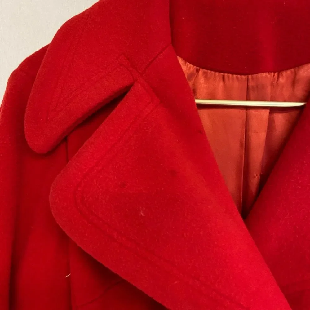 Vintage 70s Rosewin red peacoat size S/M
